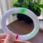 紫罗兰飘绿圆条手镯